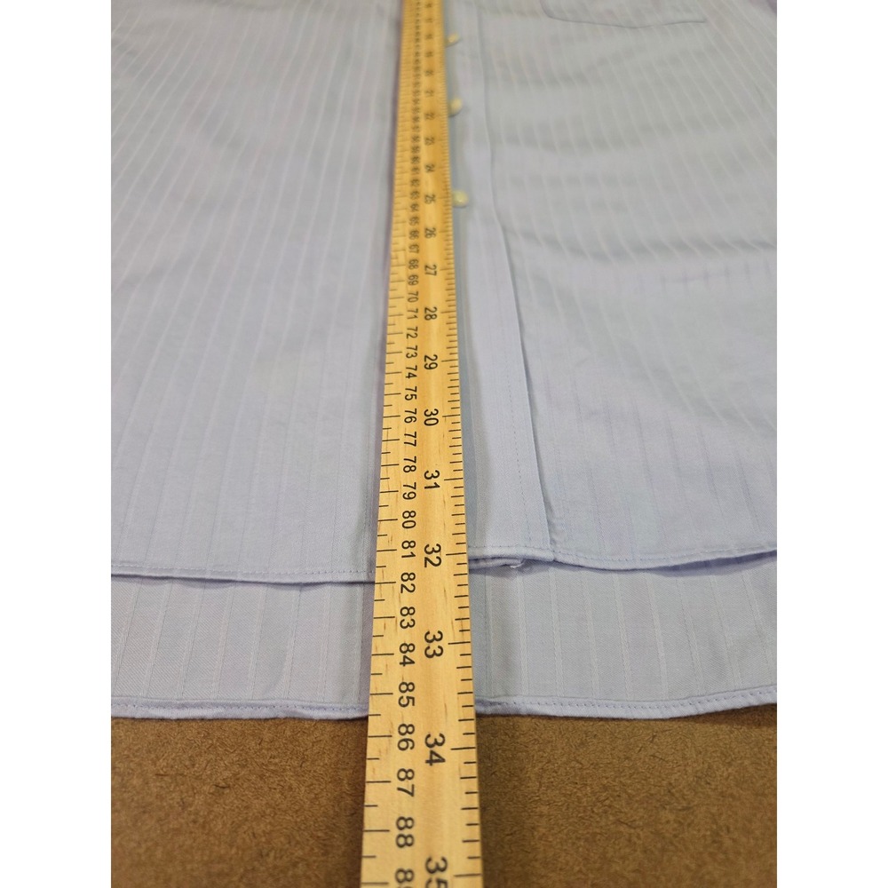 Donald J Trump Signature Collection Mens Blue Striped Dress Shirt 17.5 34/35 - Picture 4 of 8